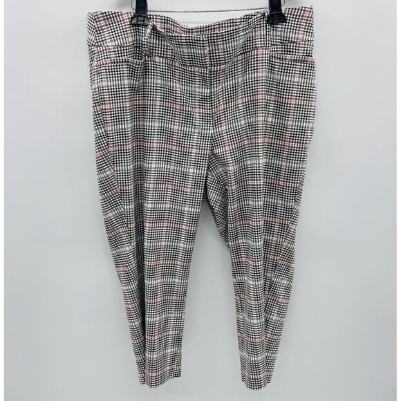 Lane Bryant Womens Plus Size 20 Plaid Print Stretch Capri Dress Pants in Tan - Picture 1 of 6
